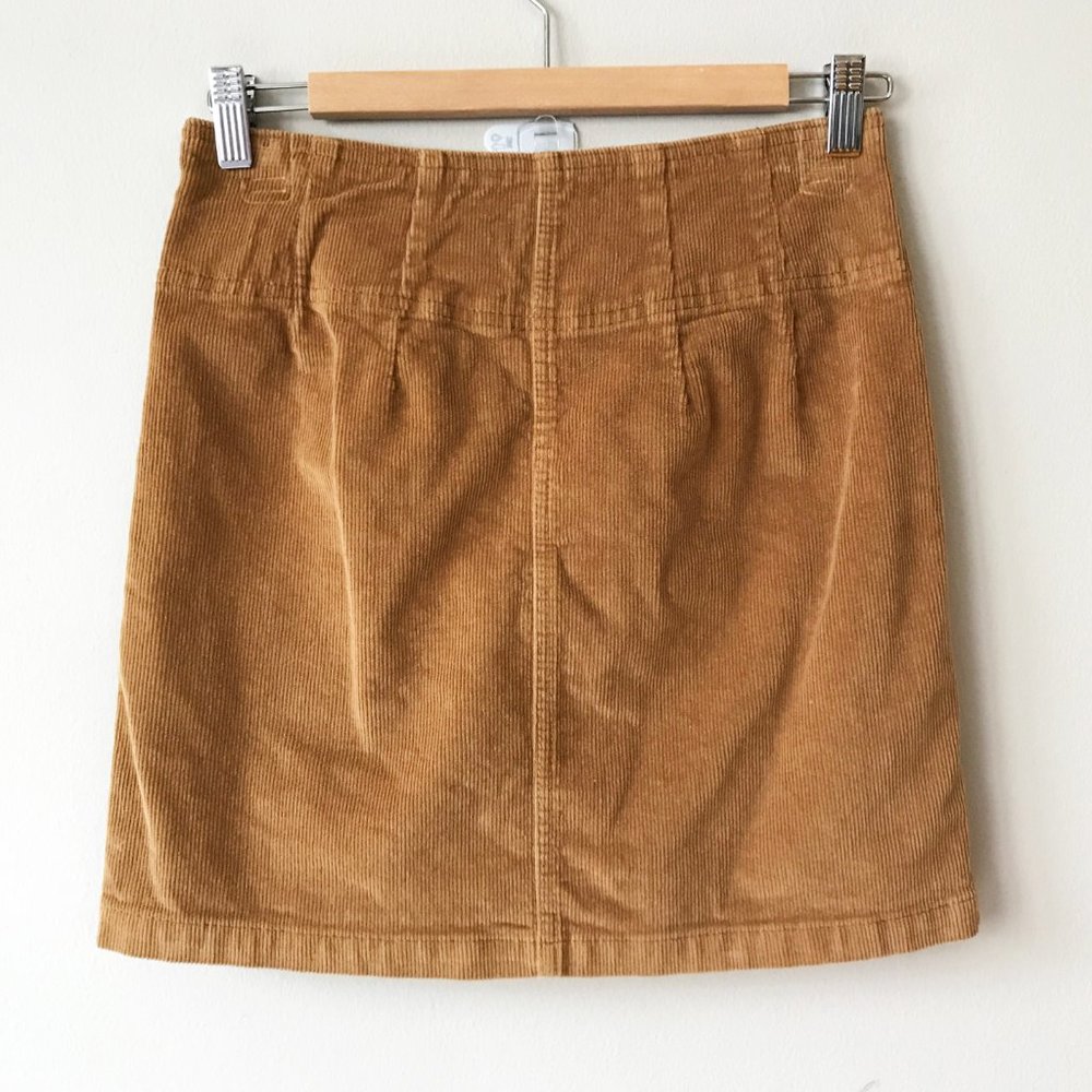 Like New Caramel Brown Corduroy Zip Front Skirt Size 2 Worn Once by Wild Fable - Picture 2 of 4